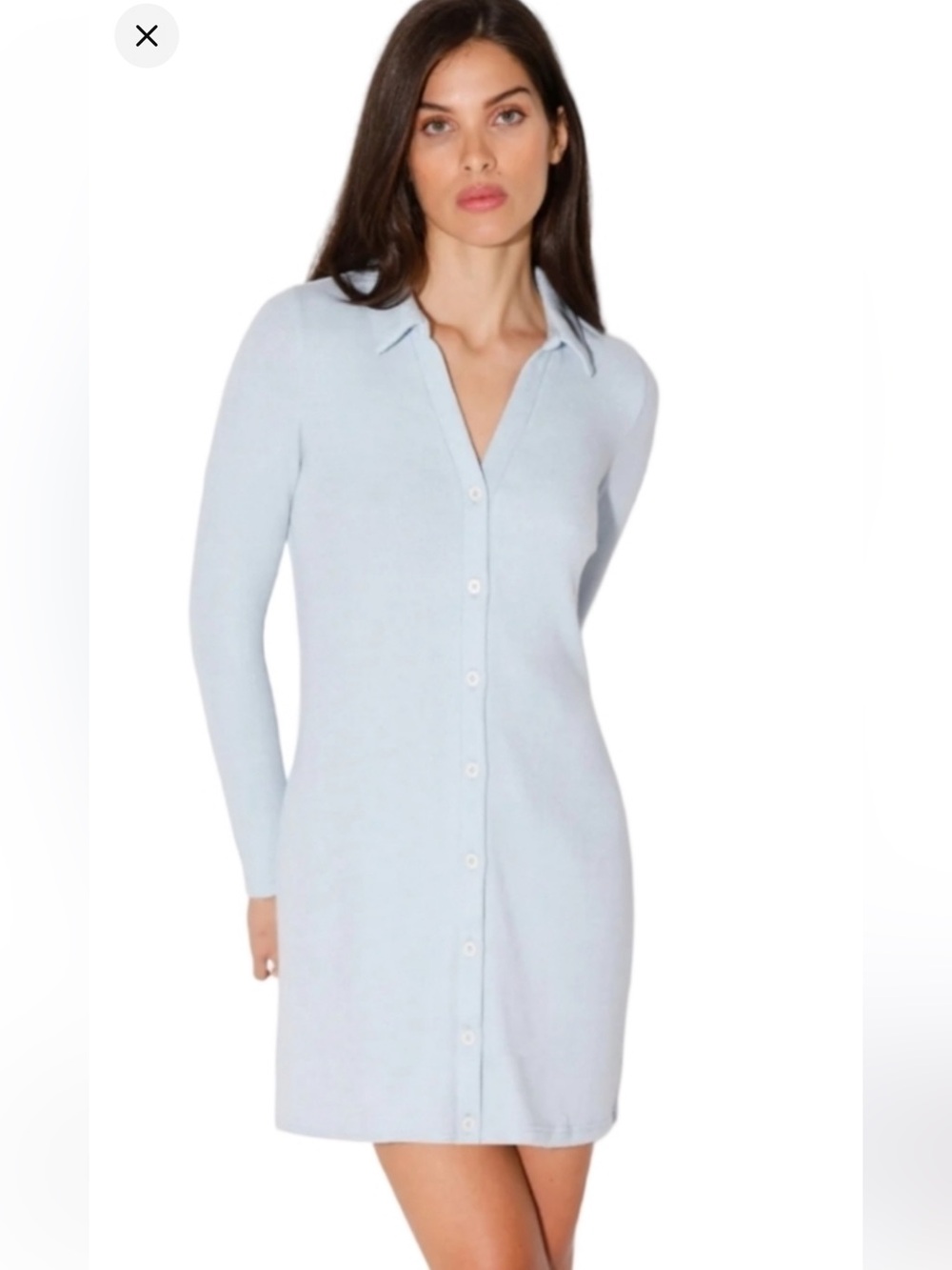 NWT Walter Baker Rhonda powder blue button-front shirt dress $168 - Medium